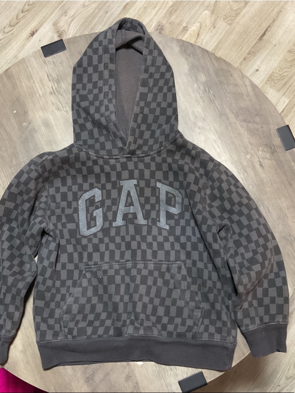 GAP Kids Black Checkerboard Pullover Hoodie
